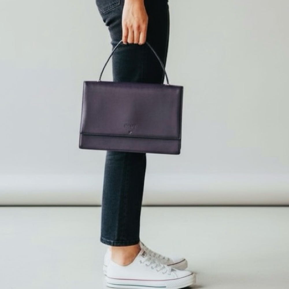 Prada vintage Dark Purple Leather Shoulder Bag